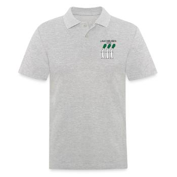 Lauchbuben on Tour (b) - Männer Poloshirt - Grau meliert - Vorne - Kai (181cm)