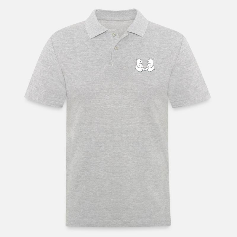 Polarbär Eisbär Freunde - Männer Poloshirt - Grau meliert