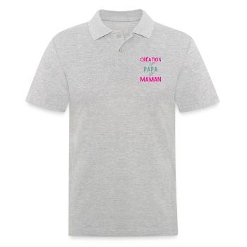 CRÉATION DE PAPA ET MAMAN idée cadeau - Polo Homme - gris chiné - Devant - Kai (181cm)