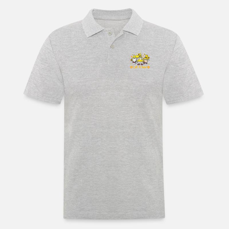 Let It Bee Bee - Männer Poloshirt - Grau meliert