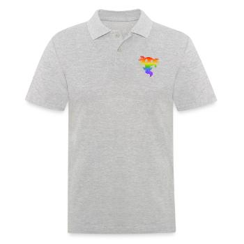 Axolotl LGBTQ Doux Coloré Rainbow Amphibians - Polo Homme - gris chiné - Devant - Kai (181cm)