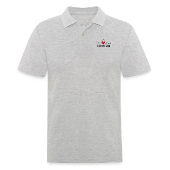 Damen Lehrerin Herzschlag Volkschule - Männer Poloshirt - Grau meliert - Vorne - Kai (181cm)