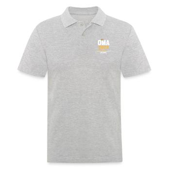Oma 2022 Loading Schwangerschaftsankündigung - Männer Poloshirt - Grau meliert - Vorne - Kai (181cm)
