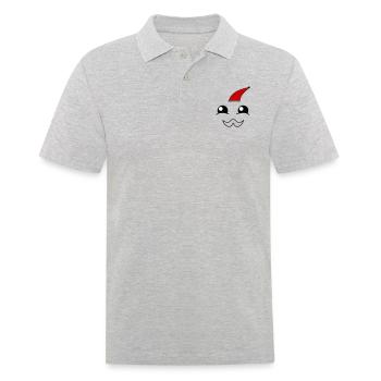 Cute face with a beard and christmas hat - Männer Poloshirt - Grau meliert - Vorne - Kai (181cm)