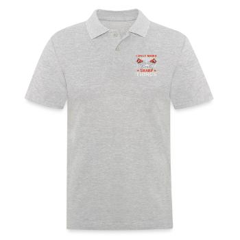 Je ne travaille qu’avec des choses pointues - Polo Homme - gris chiné - Devant - Kai (181cm)