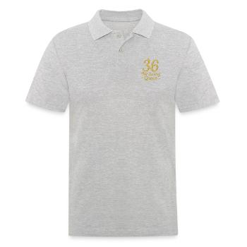 Birthday Queen 36 - Männer Poloshirt - Grau meliert - Vorne - Kai (181cm)
