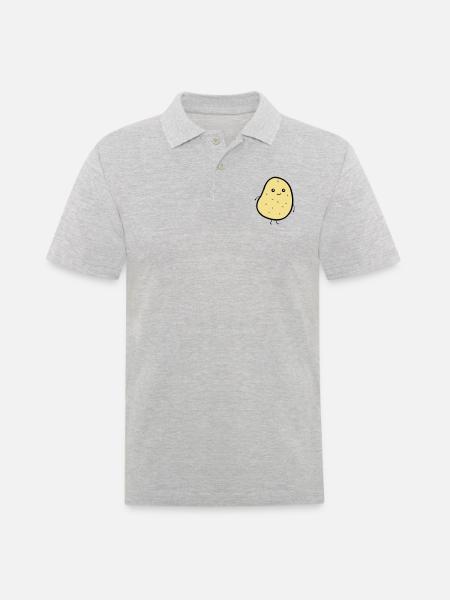 cute potatoe - Männer Poloshirt - Grau meliert