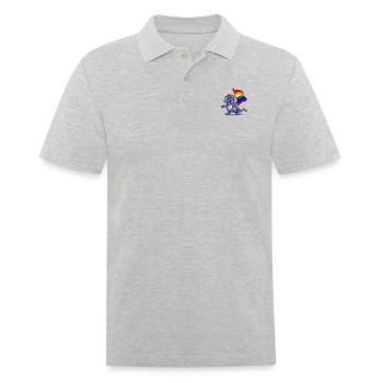 Fierté Dinosaure LGBT Gay Lesbienne Transgenre Cool - Polo Homme - gris chiné - Devant - Kai (181cm)