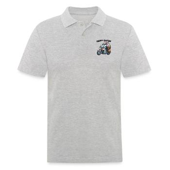 Happy Easter Bunny Motorcycle Cool Biker Easter Bunny - Men's Polo Shirt - heather grey - Front - Kai (181cm)