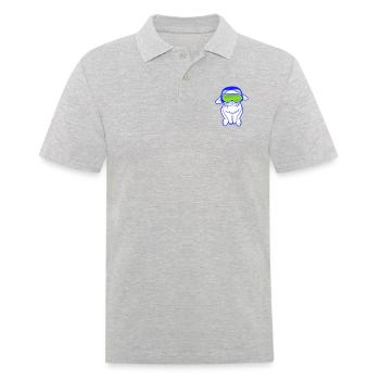 mignon cool DJ lapin lapin fête club musique amusant - Polo Homme - gris chiné - Devant - Kai (181cm)