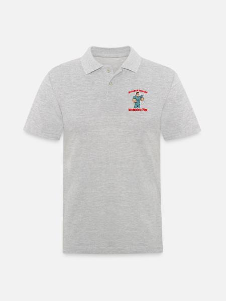 Wer braucht ein Fitnessstudio - Mann - Männer Poloshirt - Grau meliert