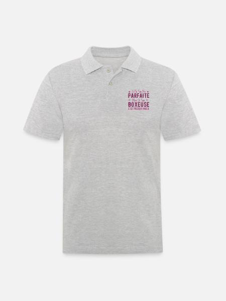Pas Parfaite Mais Je Suis Boxeuse - Cadeau Boxeuse - Polo Homme - gris chiné