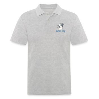 Guten Tag - Moin Möwe mit Beanie Mütze - Männer Poloshirt - Grau meliert - Vorne - Kai (181cm)