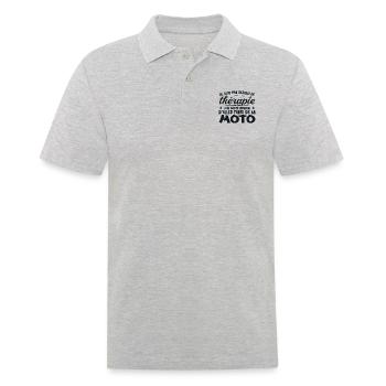Motarde Besoin de faire de la Moto Humour Cadeau - Polo Homme - gris chiné - Devant - Kai (181cm)