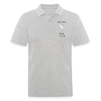 Ne vous inquiétez pas, je suis végétalien - Polo Homme - gris chiné - Devant - Kai (181cm)