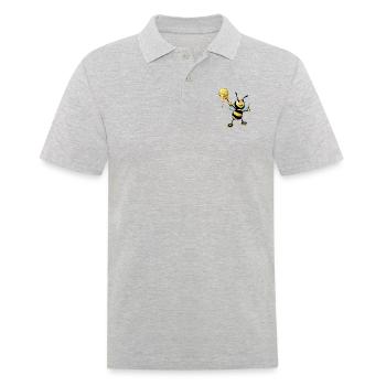 Biene - Männer Poloshirt - Grau meliert - Vorne - Kai (181cm)
