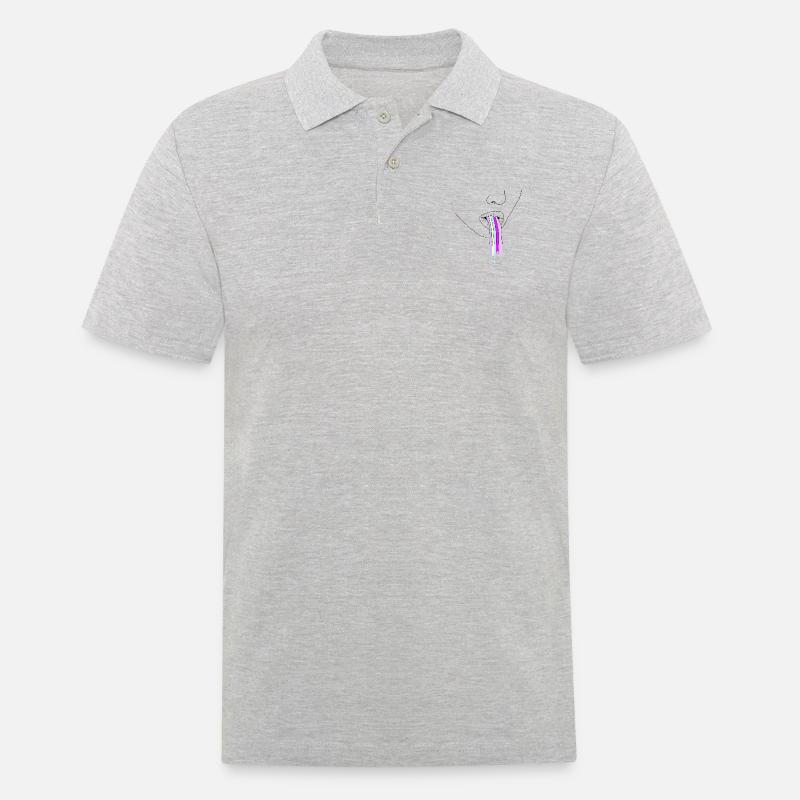 rainbow - Männer Poloshirt - Grau meliert
