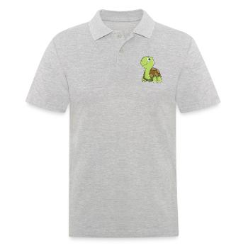 Tortoise turtle - Men's Polo Shirt - heather grey - Front - Kai (181cm)