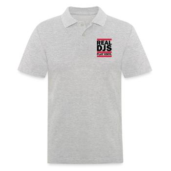 Real DJS PLAY VINYL - Männer Poloshirt - Grau meliert - Vorne - Kai (181cm)