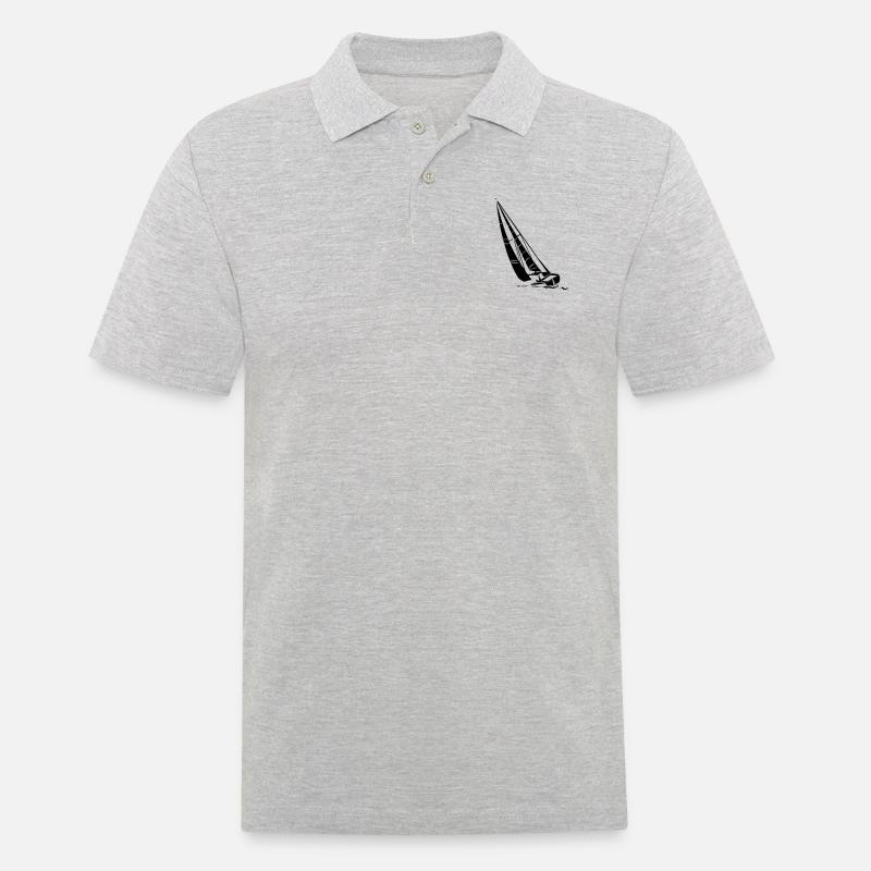 segelboot - Männer Poloshirt - Grau meliert