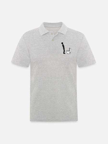 WC logo stående tisse piss toilet toilet alder - Herre poloshirt - grå meleret