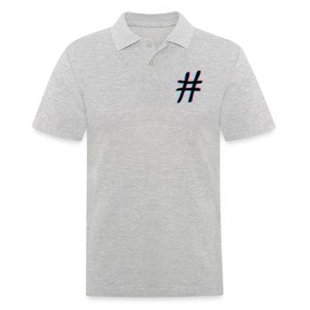 3D Effekt Hashtag - Männer Poloshirt - Grau meliert - Vorne - Kai (181cm)