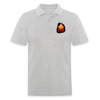 ZoffArt BURNING HEART - Männer Poloshirt - Grau meliert - Vorne - Kai (181cm)