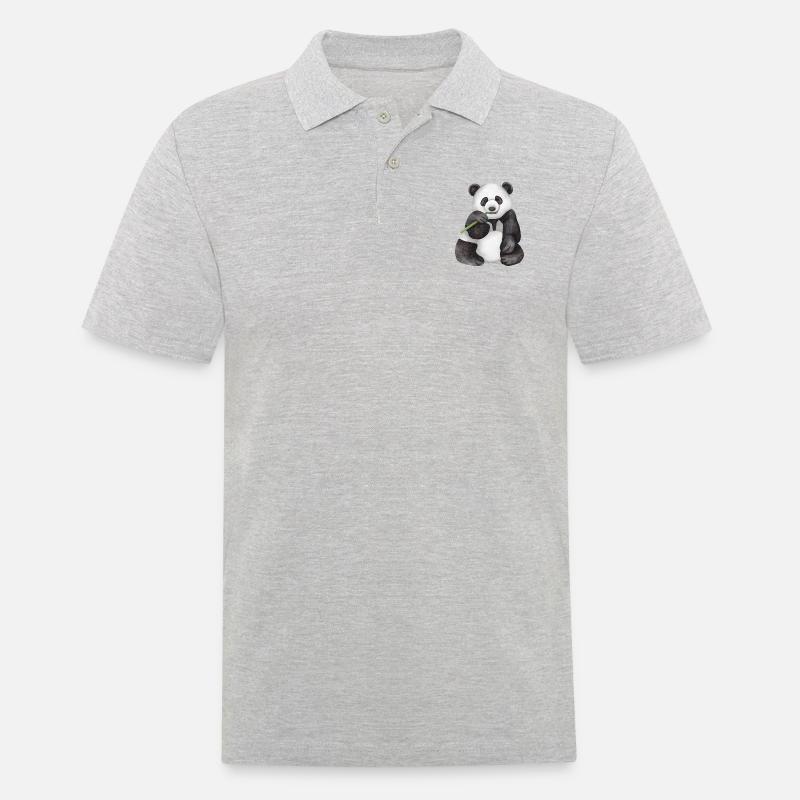 Panda - Polo da uomo - grigio melange