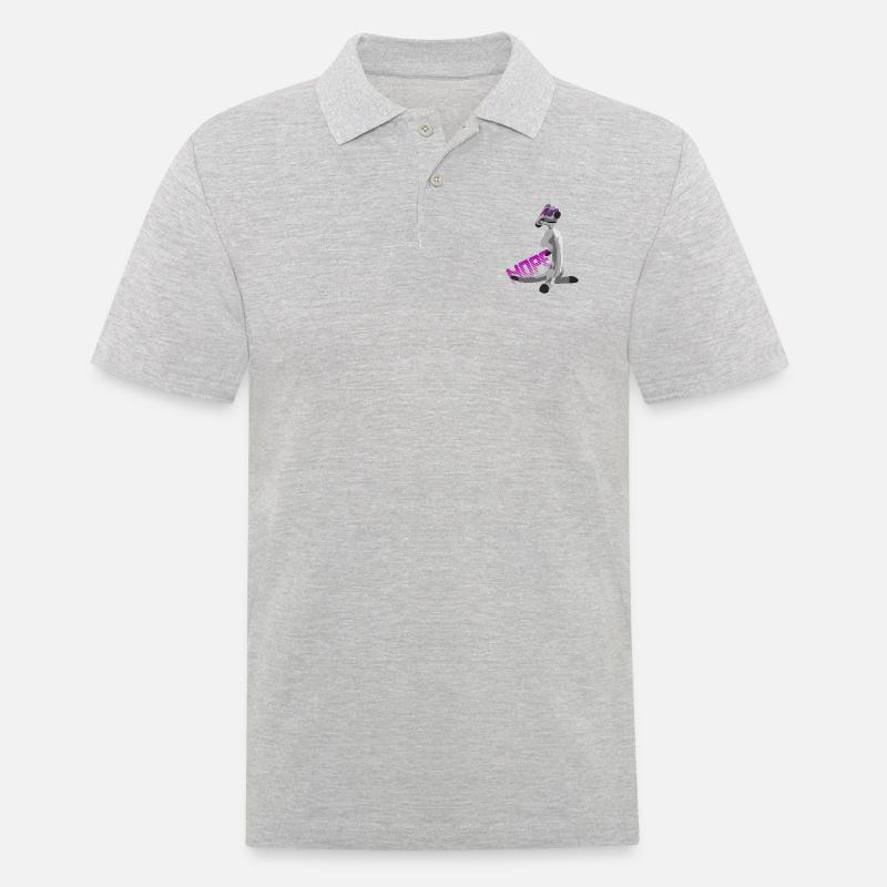 Erdmännchen NOPE - Männer Poloshirt - Grau meliert