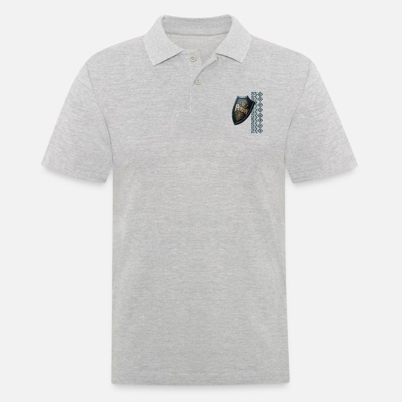 Perún - der Gott des Sturms - Männer Poloshirt - Grau meliert