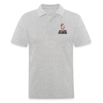 I Love My Chickens - Funny Chickens Cartoon - Men's Polo Shirt - heather grey - Front - Kai (181cm)