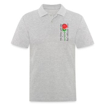Alles Schöne geht über einen dornigen Weg - Männer Poloshirt - Grau meliert - Vorne - Kai (181cm)