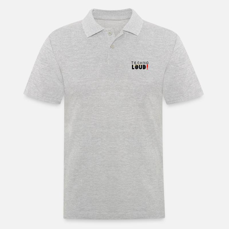 Techno has to be loud - Männer Poloshirt - Grau meliert