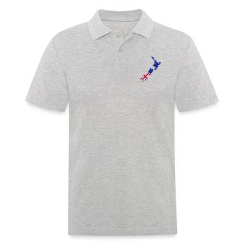 Neuseeland - Männer Poloshirt - Grau meliert - Vorne - Kai (181cm)