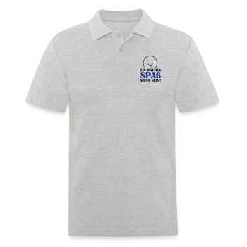 (spass_muss_sein_02) - Männer Poloshirt - Grau meliert - Vorne - Kai (181cm)