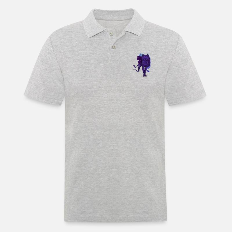 Fabelwolf - Männer Poloshirt - Grau meliert