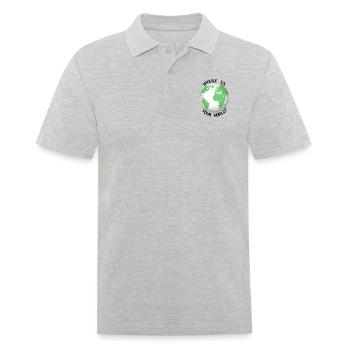 Où est votre monde - Polo Homme - gris chiné - Devant - Kai (181cm)