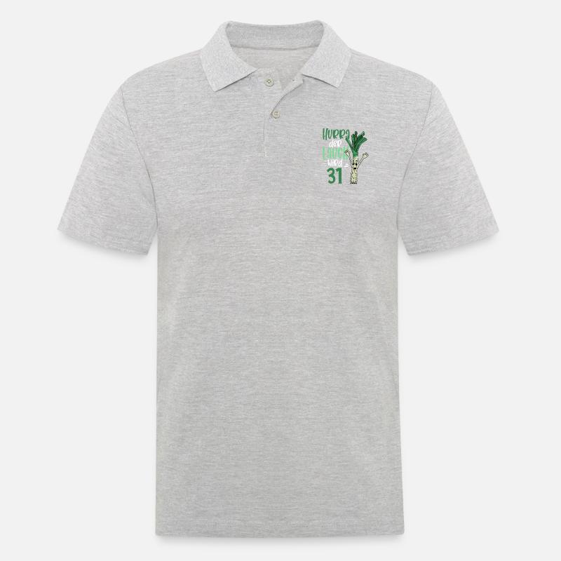 Hurra der Lauch wird 31 - Männer Poloshirt - Grau meliert