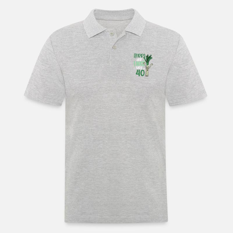 Hurra der Lauch wird 40 - Männer Poloshirt - Grau meliert