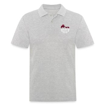 Papa Bear 3 children - Men's Polo Shirt - heather grey - Front - Kai (181cm)
