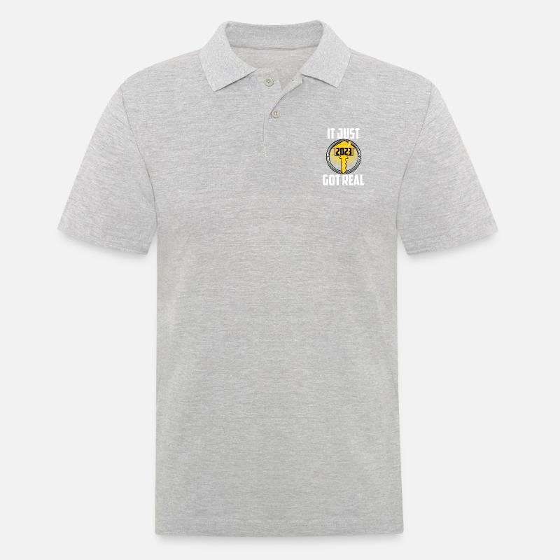 Just Got Real - Männer Poloshirt - Grau meliert