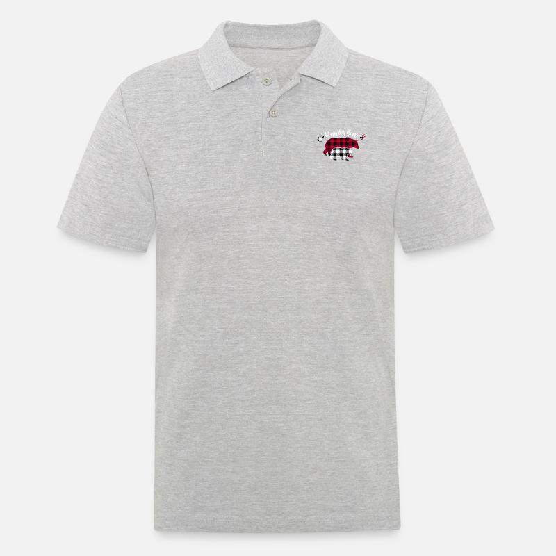 Daddy Bear - Männer Poloshirt - Grau meliert