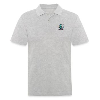 Robot Chick Bird - Polo Homme - gris chiné - Devant - Kai (181cm)