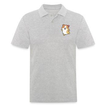 Kawaii Cute Happy Colorful Dog Dancing - Men's Polo Shirt - heather grey - Front - Kai (181cm)