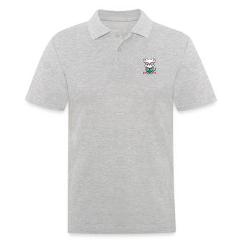 Leseratte Maus im Buch - Männer Poloshirt - Grau meliert - Vorne - Kai (181cm)