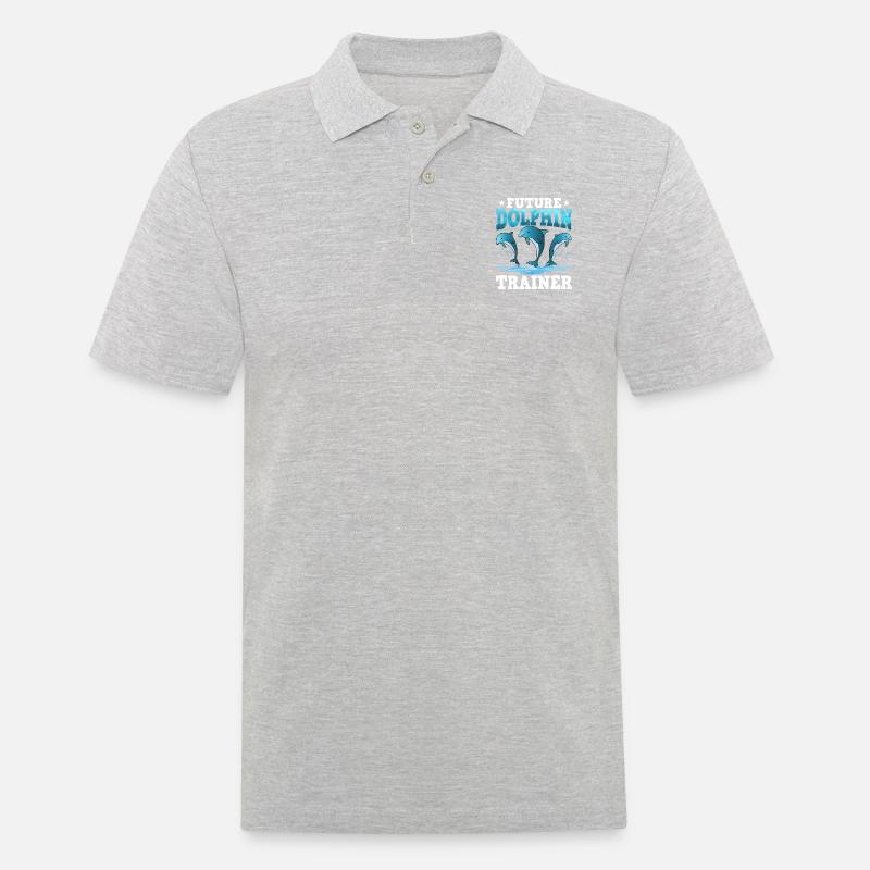 Future Dolphin Trainer - Männer Poloshirt - Grau meliert