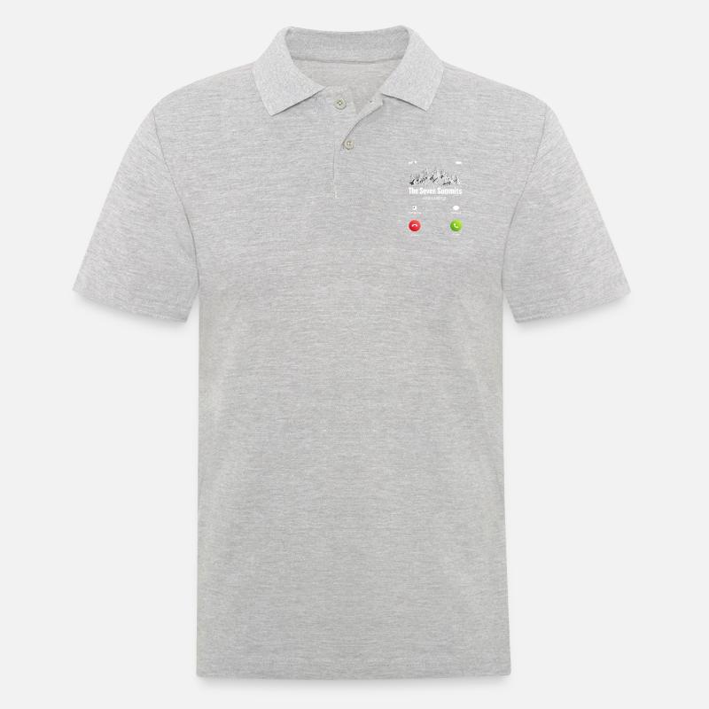 The Seven Summits Are Calling - Männer Poloshirt - Grau meliert