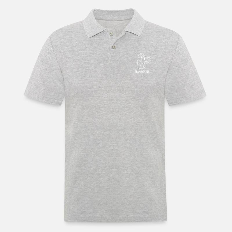Team Beaver - Männer Poloshirt - Grau meliert