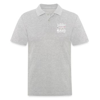 I'm The Youngest Sister Rules Don't Apply To Me - Men's Polo Shirt - heather grey - Front - Kai (181cm)
