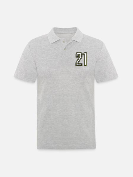 21 - Men's Polo Shirt - heather grey